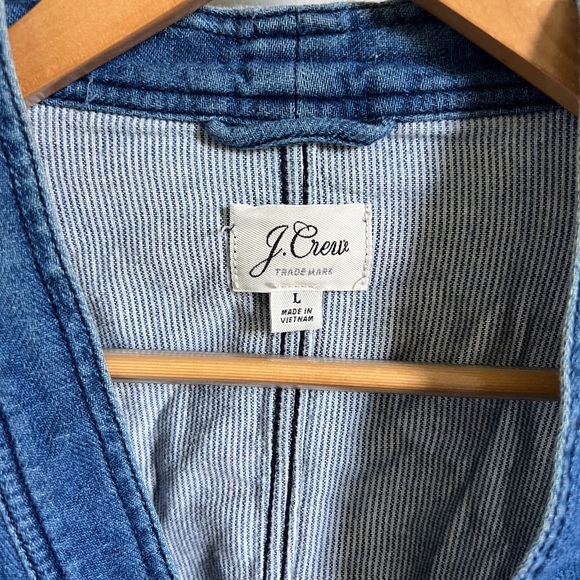 J CREW soft cotton denim kimono wrap size large - Picture 2 of 6